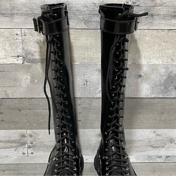 ALEXANDER MCQUEEN Tread Tall Lace-Up Platform Boot - Black - Sz - 11 US / 41 EU - Picture 8 of 13